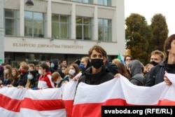 Students from Belarusian State University walked out of their classes on October 26.