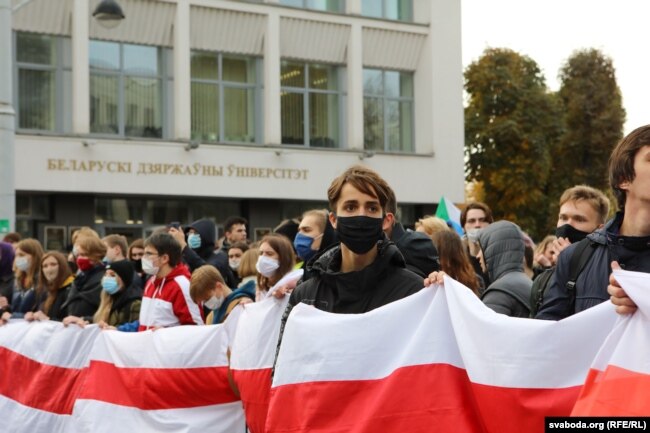 Studenti Bjeloruskog državnog univerziteta napustili su predavanja 26. oktobra.