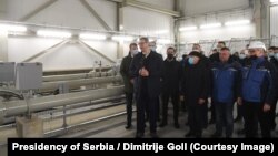 Президент Сербии Александр Вучич на открытии участка газопровода "Турецкий поток", 1 января 2021 года