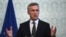 NATO Secretary-General Jens Stoltenberg at a news conference in Kabul on November 6