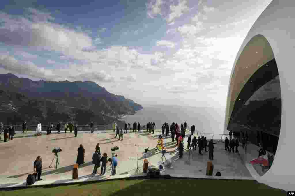 The auditorium&nbsp;in the southern Italian town of Ravello on the Amalfi coast was inaugurated in 2009 after ten years of controversy over the design. 