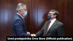 Predsjednik Crne Gore Milo Đukanović primio je zamjenika pomoćnika državnog sekretara SAD Metjua Palmera koji boravi u posjeti Crnoj Gori. 7. juli 2021.