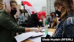 Збор подпісаў за кандыдата ў прэзыдэнта ў Менску ў 2020 годзе. Ілюстрацыйнае фота