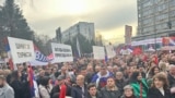 Bosnia and Herzegovina -- Protests in support of Milorad Dodik, president of Bosnian entity Republika Srpska, day before the decision of the state Court in a case against him, Banja Luka, February 25, 2025