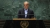 Iranian President Masud Pezeshkian addresses the 79th United Nations General Assembly in New York on September 24.