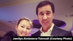 Kazakh businessman Muratkhan Toqmadi (right) with his wife, Zhamila Aiymbetova-Toqmadi (file photo)