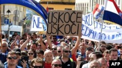 Radnici "Uljanika" i "3. maja" na protestu u Zagrebu, arhivska fotografija