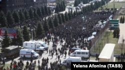 Митинг протеста против принятия законопроекта «О референдуме Республики Ингушетия». Ингушетия, город Магас, 26 марта 2019 года
