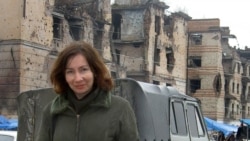 Russian human rights activist Natalya Estemirova, pictured in the Chechen capital, Grozny, in 2004.