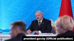 Президент Білорусі Олександр Лукашенко на прес-конференції в Мінську, 1 березня 2019 року