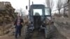 Armenia -- Gor Karapetian, a farmer from Haykavan village, shows his tractor that was stolen on the Turkish border in September, February 11, 2019.