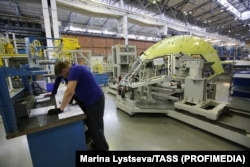 A section of the MC-21 seen during production in Irkutsk in 2016