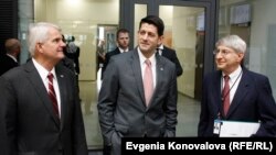 U.S. House Speaker Paul Ryan, visiting RFE/RL headquarters in Prague, March 26, 2018
