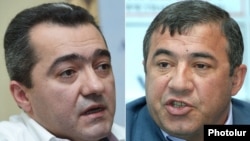 Armenia - Businessmen Ruben Hayrapetian (R) and Arsen Avetisian.