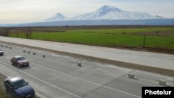 Armenia - The Yerevan-Ararat highway is upgraded as part of the North-South transport project, 2Feb2014.