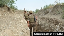 Nagorno-Karabakh - Armenian soldiers on frontline duty in the northern Martakert district, 20Jul2012.