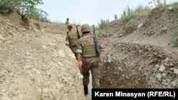 Nagorno-Karabakh -- Armenian soldiers on frontline positions near Mataghis village in northeastern Karabakh, 20Jul2012