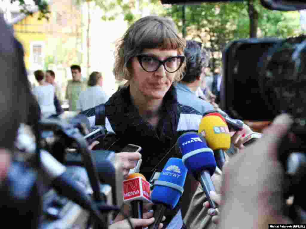 Jasmila Žbanić, reditelj, potpisala je takođe peticiju za oslobađanje Jove Divjaka, Sarajevo, 13.07.2011. Foto: RSE / Midhat Poturović