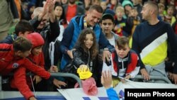 Bucurșeti, meciul dde fotbal Romania - Norvegia si copii in tribune, 15 octombrie 2019