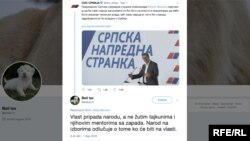 Jedan od preko 43 miliona tvitova objavljenih sa naloga u Srbiji a koje je Twitter uklonio sa svoje društvene mreže