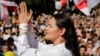Сьвятлана Ціханоўская на перадвыбарчым мітынгу ў Берасьці, 2 жніўня 2020 году.