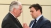 U.S. Secretary of State Rex Tillerson (left) told Ukrainian Foreign Minister Pavlo Klimkin that U.S. and NATO support for Ukraine remains "steadfast."