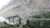 A view of Badswat village submerged by floodwaters after a glacial lake outburst in Gilgit-Baltistan Province in Pakistan in July 2018. 