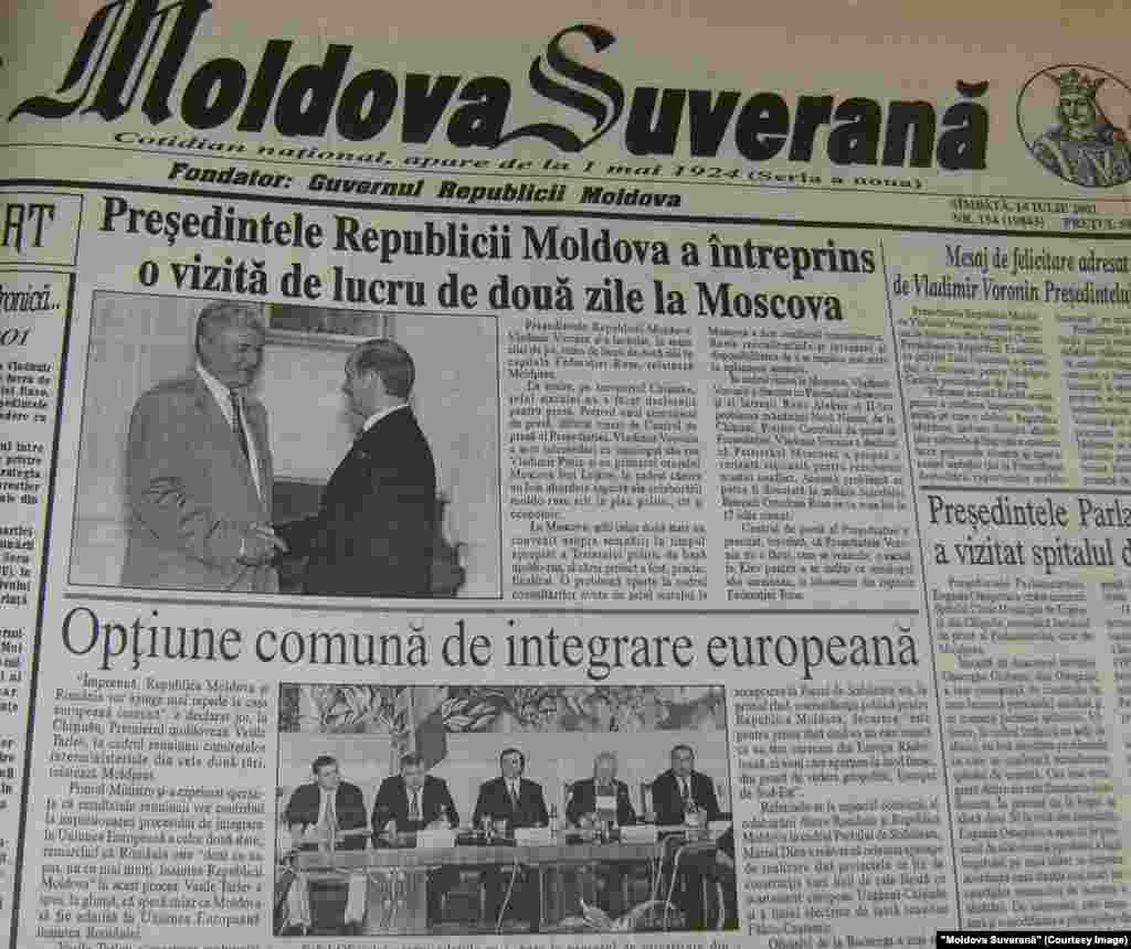 &quot;Moldova Suverană&quot;, 14 iulie 2001, preşedintele Vladimir Voronin la Moscova