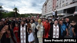 Mitropolit Amfilohije vodi litiju u Podgorici, 21. jun 2020. godine