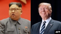 Kim Jong-un și Donald Trump.