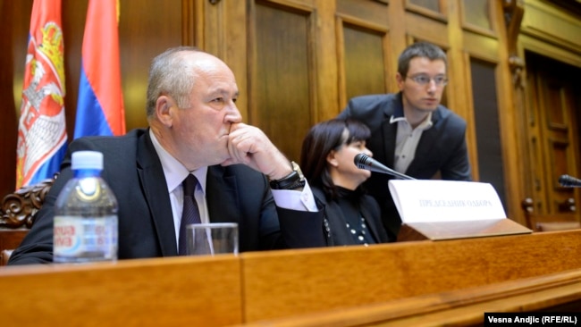 Momir Stojanoviq kryeson Komitetin e Kontrollit të Shërbimeve të Sigurisë, 28 janar 2015.