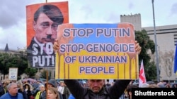 Испания. Во время акции протеста против российского вторжения в Украину. Барселона, 6 марта 2022 года