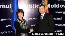 Catherine Ashton la sediul guvernului din Chișinău