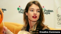 Russian supermodel and philanthropist Natalia Vodianova at a 2008 press conference in Novosibirsk.