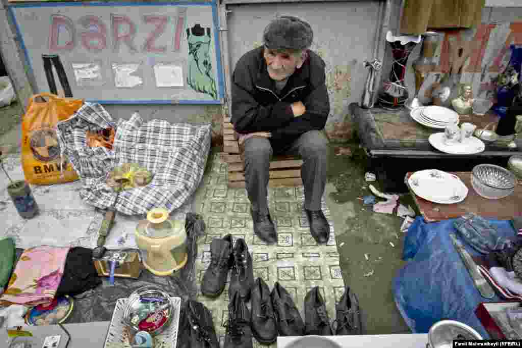&quot;I used to work at the shoe factory near Boyuk Sor during the Soviet Union until 1994. That factory used to meet the needs of the shoe market in Baku and across many other regions in Azerbaijan. Then the factory stopped operating. We turned to Turkey for foreing goods. My last address was this market where I sell shoes and knick-knacks&quot;. &nbsp;