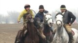 Kyrgyzstan - Horses imported from Poland are used to play kok-boru (kokboru, buzkashi) - screen grab