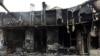 A burnt-out building, apparently a bus station in Sanandaj, Western Iran. November 18, 2019