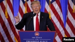 Дональд Трамп під час прес-конференції, Нью-Йорк, 11 січня 2017 року