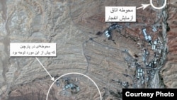 A satellite image shows the Parchin site.