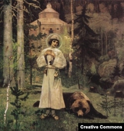 Сергий Радонежский с медведем на картине М. Нестерова