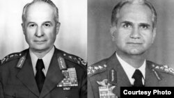 Former military chief of staff Kenan Evren (left) and ex-air force commander Tahsin Sahinkaya are facing charges for a military coup in 1980, which established military rule in Turkey for three years. 