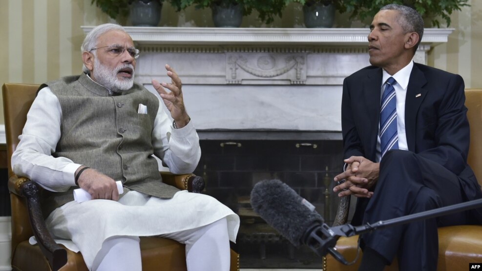 Kryeministri indian, Narendra Modi gjatë takimit me presidentin amerikan, Barack Obama - 6 qershor 2016