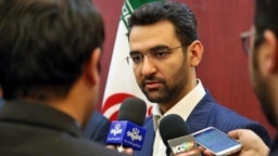 Iranian minister of ICT in Rouhani's cabinet, Mohammadjavad Azari Jahromi, speaking with reporters in his trip to Mashhad, on August 08, 2017.