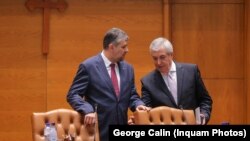 Președintele interimar al PSD, Marcel Ciolacu, și președintele ALDE, Călin Popescu Tăriceanu