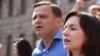 ACUM bloc leaders Andrei Nastase (left) and Maia Sandu accuse the ruling party of poisoning them.