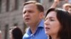 ACUM bloc leaders Andrei Nastase (left) and Maia Sandu accuse the ruling party of poisoning them.