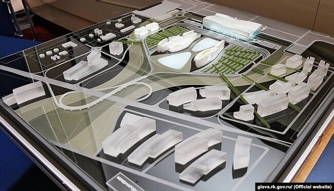 Фото объемного проекта нового аэровокзала Симферополя, представленного южно-корейской компанией