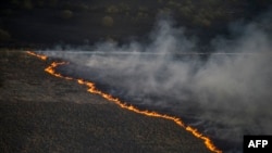 У попередні роки в Чорнобильській зоні кілька разів спалахували пожежі, до гасіння яких залучали авіацію (на фото кінець квітня 2015 року)