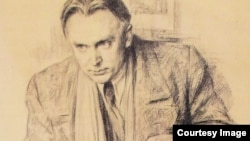 Портрет Константина Федина. 1940. Литография.