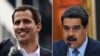 Venezuelan National Assembly head Juan Guaido (left) says President Nicolas Maduro must resign.